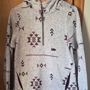 Women's Gray Patterned Hoodie